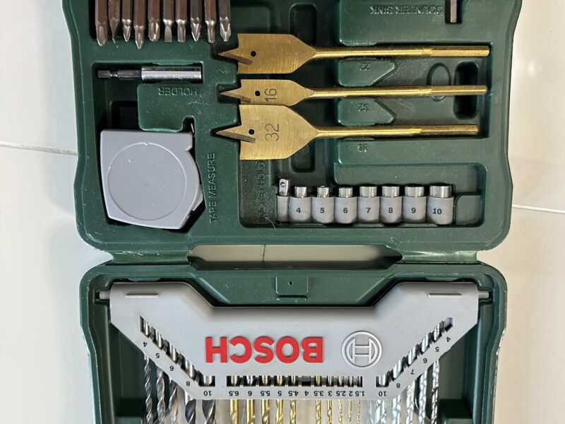 Bosch 70-piece X-line Titanium drill and screwdriver bit set.